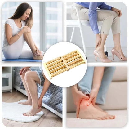 Wooden Foot Massager – Relaxing Acupressure Roller for Pain Relief & Blood Circulation