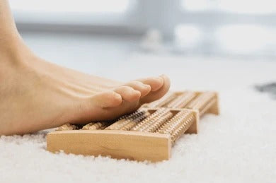 Wooden Foot Massager – Relaxing Acupressure Roller for Pain Relief & Blood Circulation
